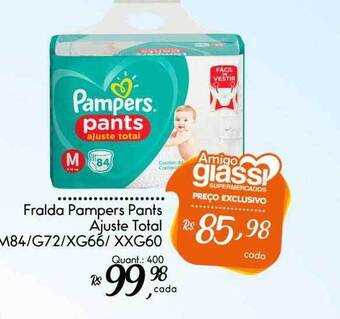 Giassi Supermercados Fralda pampers pants ajuste total oferta