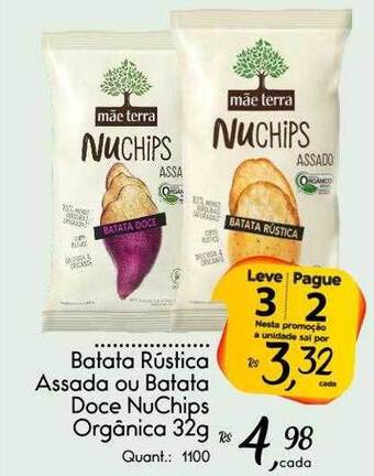 Giassi Supermercados Batata rústica assada ou batata doce nuchips orgânica leve 3 pague 2 oferta