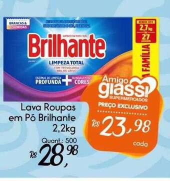 Giassi Supermercados Lava roupas em pó brilhante oferta