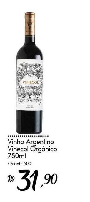 Giassi Supermercados Vinho argentino vinecol orgânico oferta