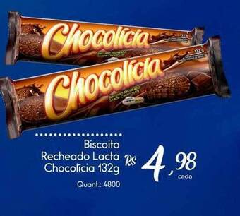 Biscoito recheado lacta chocolícia