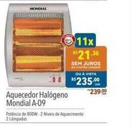 Supermercados Condor Aquecedor halógeno mondial a-09 oferta
