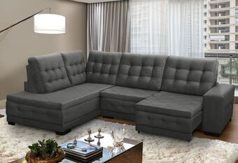 Zema Sofá de canto jandaia duetto 5 lugares retrátil reclinável - cinza oferta