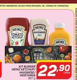 GBarbosa Kit burger heinz ketchup/ maionese/ mostarda oferta