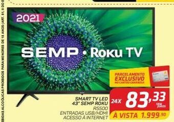 GBarbosa Smart tv led 43” semp roku oferta