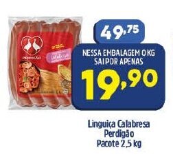 Arena Atacado Linguica Calabresa Perdigao pacote 2.5kg oferta