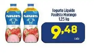 Arena Atacado Iogurte Liquido Paulista Morango 1.25kg oferta