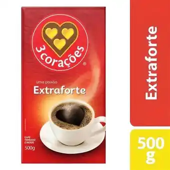 Supermercados Paraná Café torrado e moído extraforte a vácuo 3 corações 500g oferta