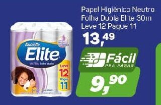 Arena Atacado Papel Higiénico Neutro Folha Dupla Elite 30m Leve 12 Pague 11 oferta