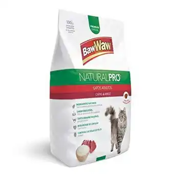 Supermercados Andreazza Ração para gatos baw waw pro carne e arroz embalagem 1kg oferta