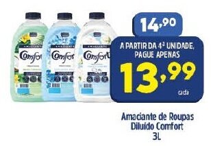 Arena Atacado Amaciante de Roupas Diluido Comfort 3L oferta