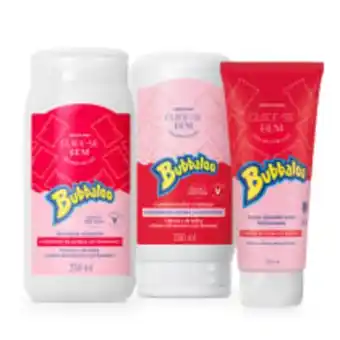 Combo bubbaloo morango cabelo e pele (3 itens)