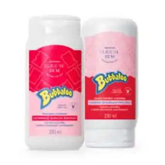Combo cuide-se bem bubbaloo morango: shampoo 250ml + condicionador 250ml