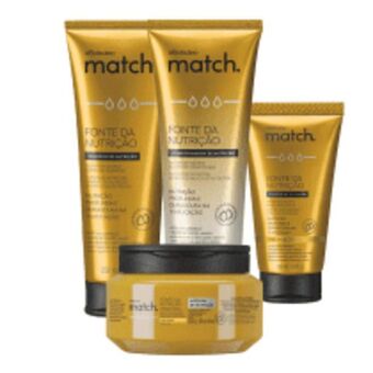 O Boticário Combo match fonte da nutrição fios finos: shampoo + condicionador + máscara capilar + creme para pentear oferta