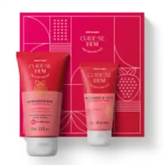 O Boticário Mini kit presente cuide-se bem morango e leite: loção hidratante desodorante corporal 75ml + creme hidratante para as mãos 30 oferta