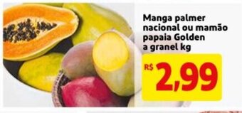 Manga Palmer Nacional ou Mamao Papaia Golden a granel 1kg
