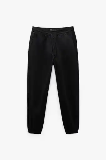 ZARA Calça de popelina com cintura jogger oferta