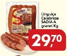 Supermercados Nori Linguica Calabresa Sadia a granel 1kg oferta