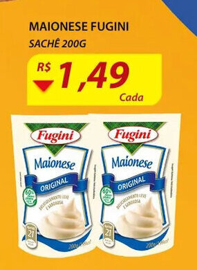 Assaí Atacadista Maionese Fugini Sache 200g oferta