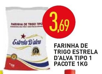 Calvo Atacadista Farinha de Trigo Estrela D'alva Tipo 1 pacote 1kg oferta