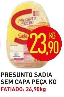 Calvo Atacadista Presunto Sadia sem capa peca 1kg oferta