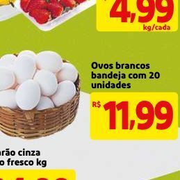 Mercado Extra Ovos brancos bandeja oferta