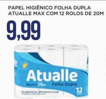 Apoio Mineiro Papel higiênico folha dupla atualle max com 12 rolos de 20m oferta