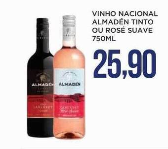 Apoio Mineiro Vinho nacional almadén tinto ou rosé suave oferta