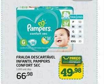 Cooper Fralda descartável infantil pampers confort sec oferta