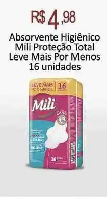 Tchê Farmácias Absorvente Higiênico Mili Proteção Total oferta