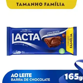 Supermercados Pedroso Chocolate barra ao leite lacta 165g oferta