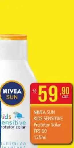 Maxxi Econômica Farmácias Nivea Sun Kids Sensitive Protetor Solar Fps 60 125ml oferta
