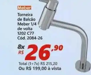 Lojas Becker Torneira De Balão Meber 1 4 De Volta 1202 C77 oferta