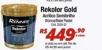 Rekolor Gold Acrílico Semibrilho