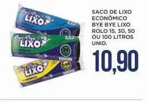 Saco de lixo econômico bye bye lixo rolo 15 30 50 ou 100 litros