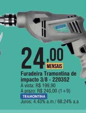 Furadeira tramontina de impacto 3 8