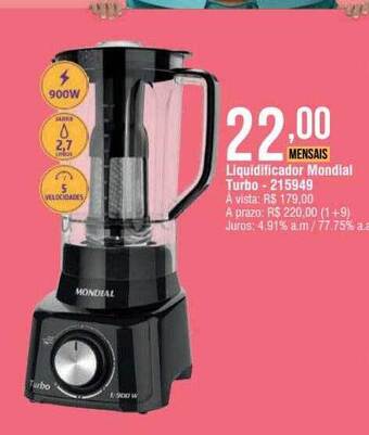 Berlanda Liquidificador mondial turbo oferta