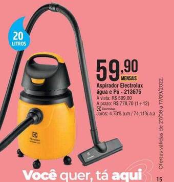 Berlanda Aspirador electrolux agua e pó oferta