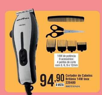 Berlanda Cortador de cabelos britânia 14w inox oferta