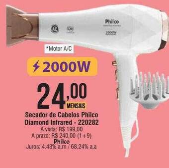 Berlanda Secador de cabelos philco diamond infrared oferta