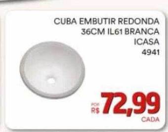 Cuba embutir redonda 36cm il61 branca icasa