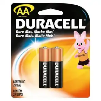 Pilha alcalina aa duracell com 2 unidades