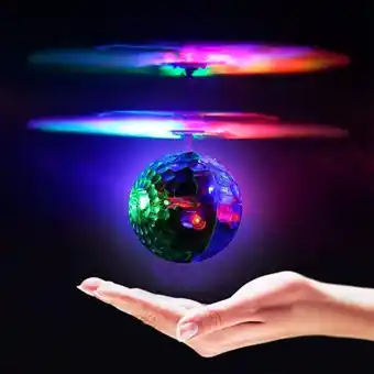 Geekercity mini flying rc drone helicopter infrared induction led remote ball mini aircraft toys for kids teens children