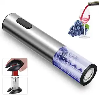 Carrefour Redmond electric wine opener, abridor de vinho automático de aço inoxidável de aço sem fio recarregável com base de cortador oferta
