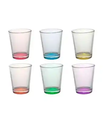 Freitas Varejo Jogo de copos color dose útil bazar vidro 50ml 6 peças g1032dc oferta