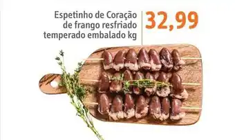 Sonda Espetinho de coração de frango resfriado temperado embalado oferta