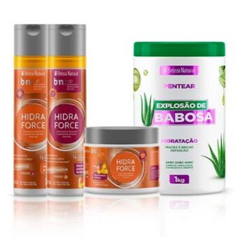 Beleza Natural Kit hidraforce e pentear explosão de babosa 1kg oferta