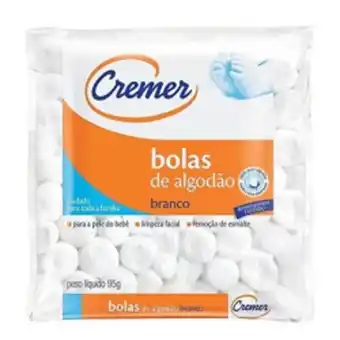 Rede Compras Algodão cremer b0las brancas 95g oferta