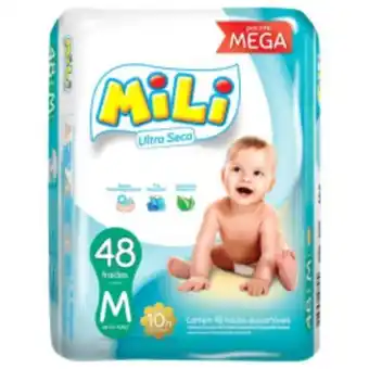 Rede Compras Fralda descartável infantil mili ultra seca mega m pacote 48 unidades oferta