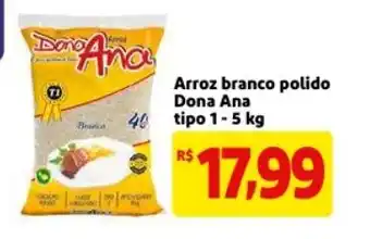 Mercado Extra Arroz Branco polido Dona Ana tipo 1 5kg oferta